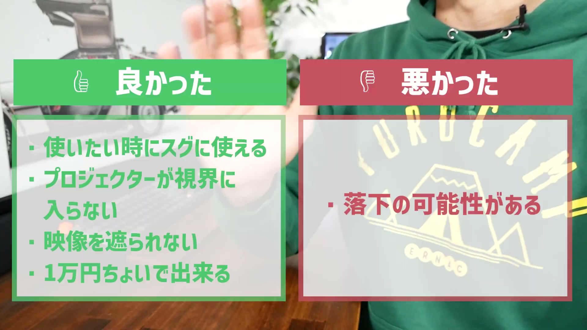 天吊り設置の良かった点と悪かった点