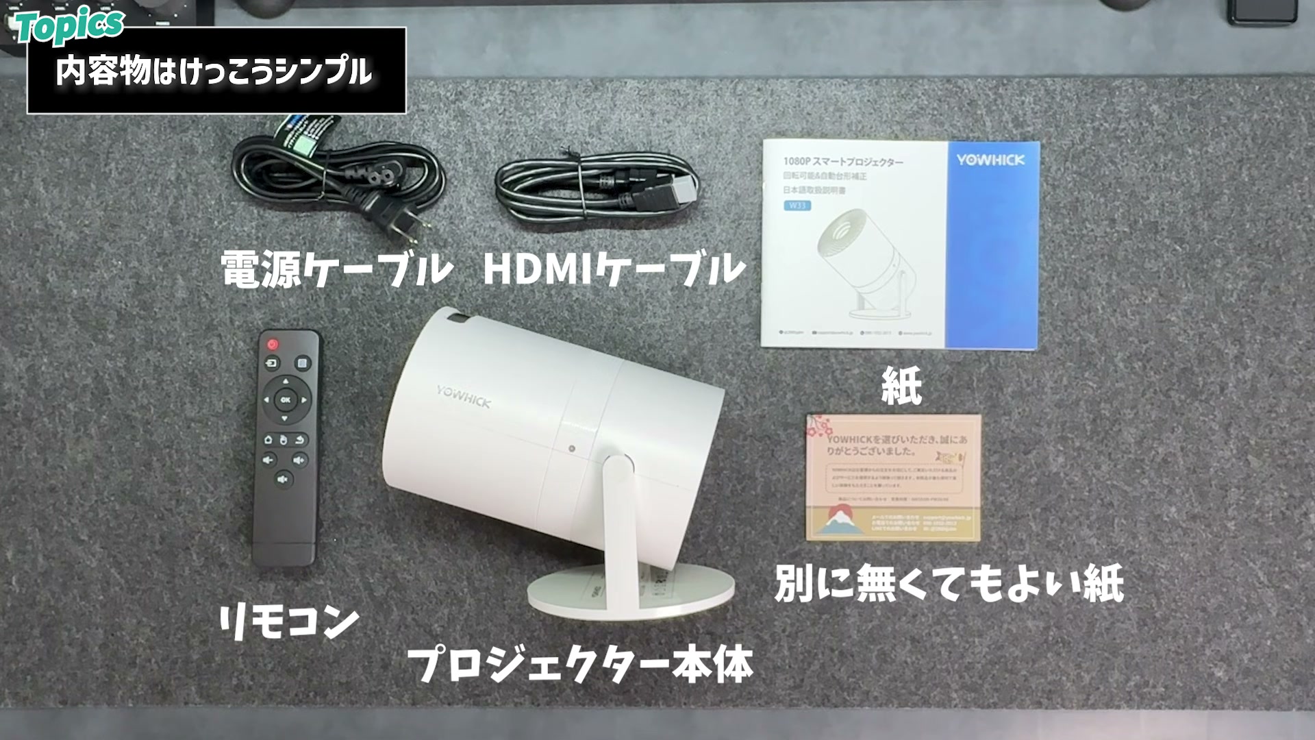 YOWHICK W33の内容物一式