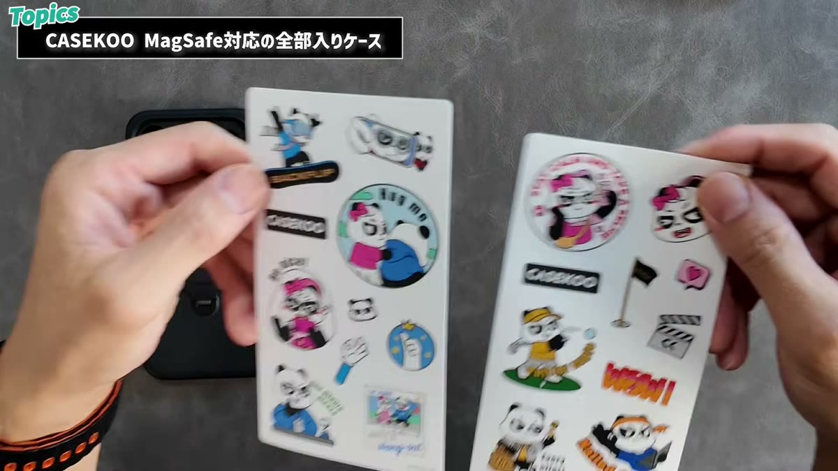 付属のパンダキャラのステッカー
