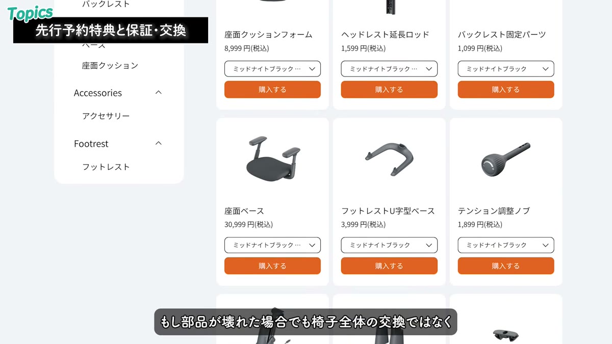 壊れてもパーツ単位で交換できる独立仕様