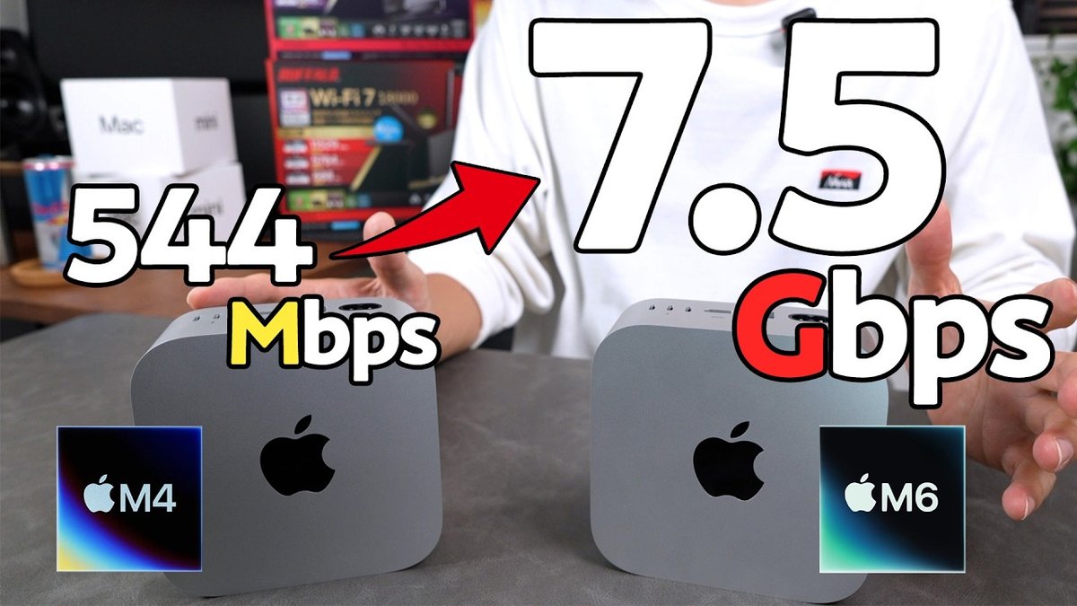 M4→M6 Mac miniのネット速度比較 サムネイル